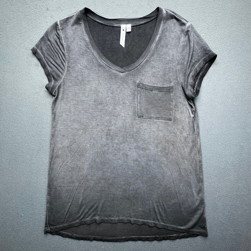 Cable & Gauge Mens V-Neck Pocket Tee Charcoal‎ Mineral Wash ZX32498 M